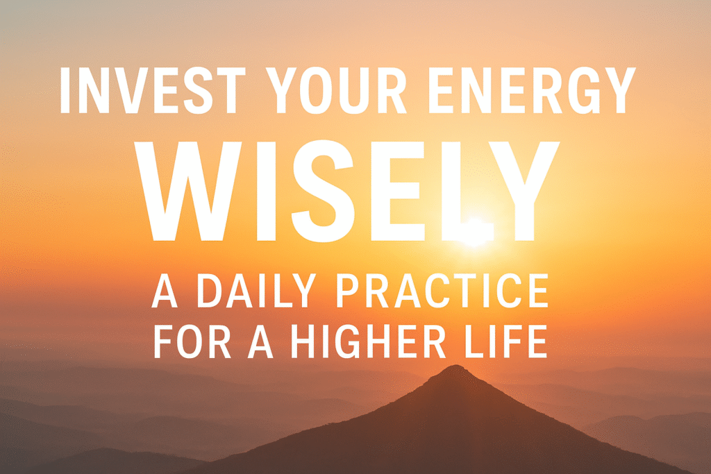 Invest Your Energy Wisely: A Daily Practice for a Higher Life